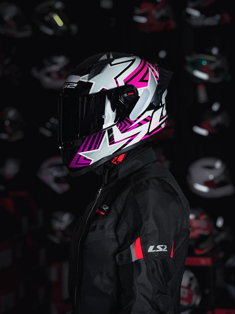 JAQUETA LS2 GARDA LADY FEMININA BLACK/RED