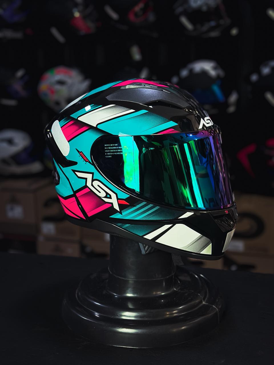 ASX CITY START BRILHO PRETO/TURQUESA/ROSA