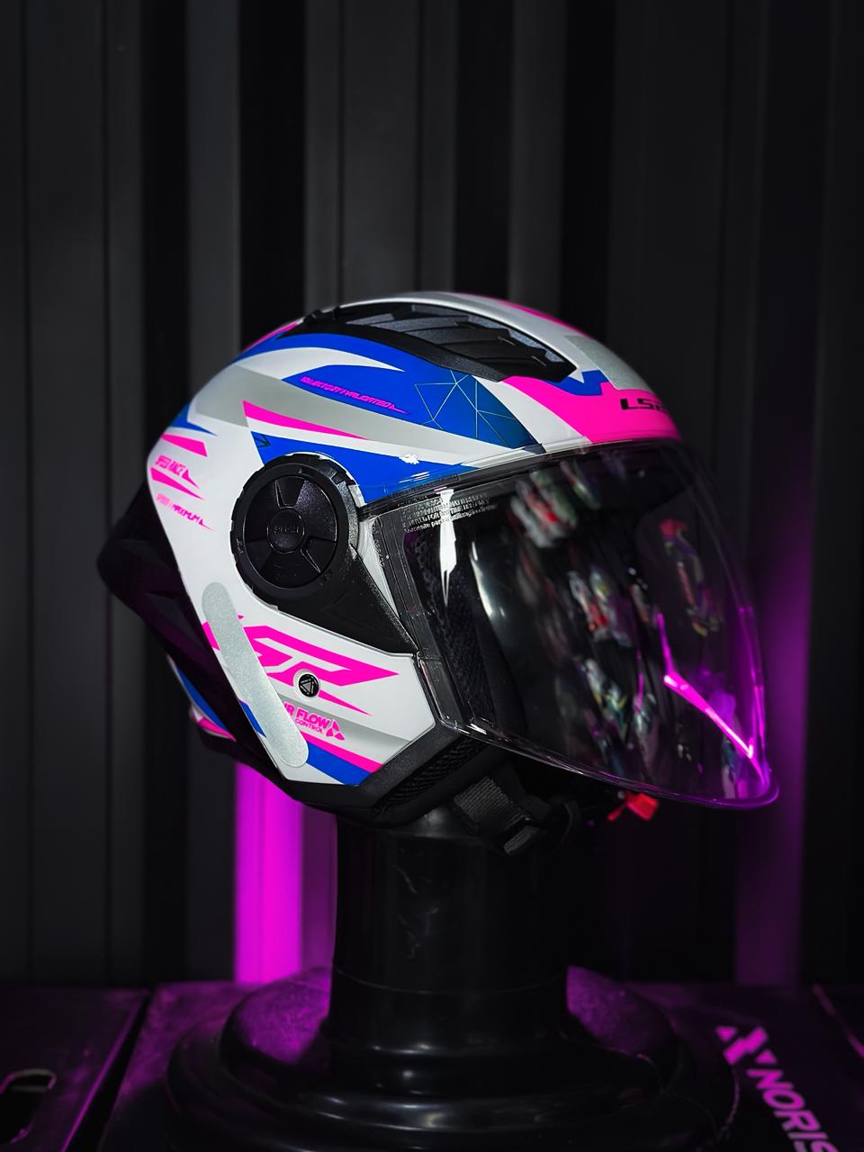 LS2 AIRFLOW II OF616 S DRAZE BRANCO/AZUL/ROSA