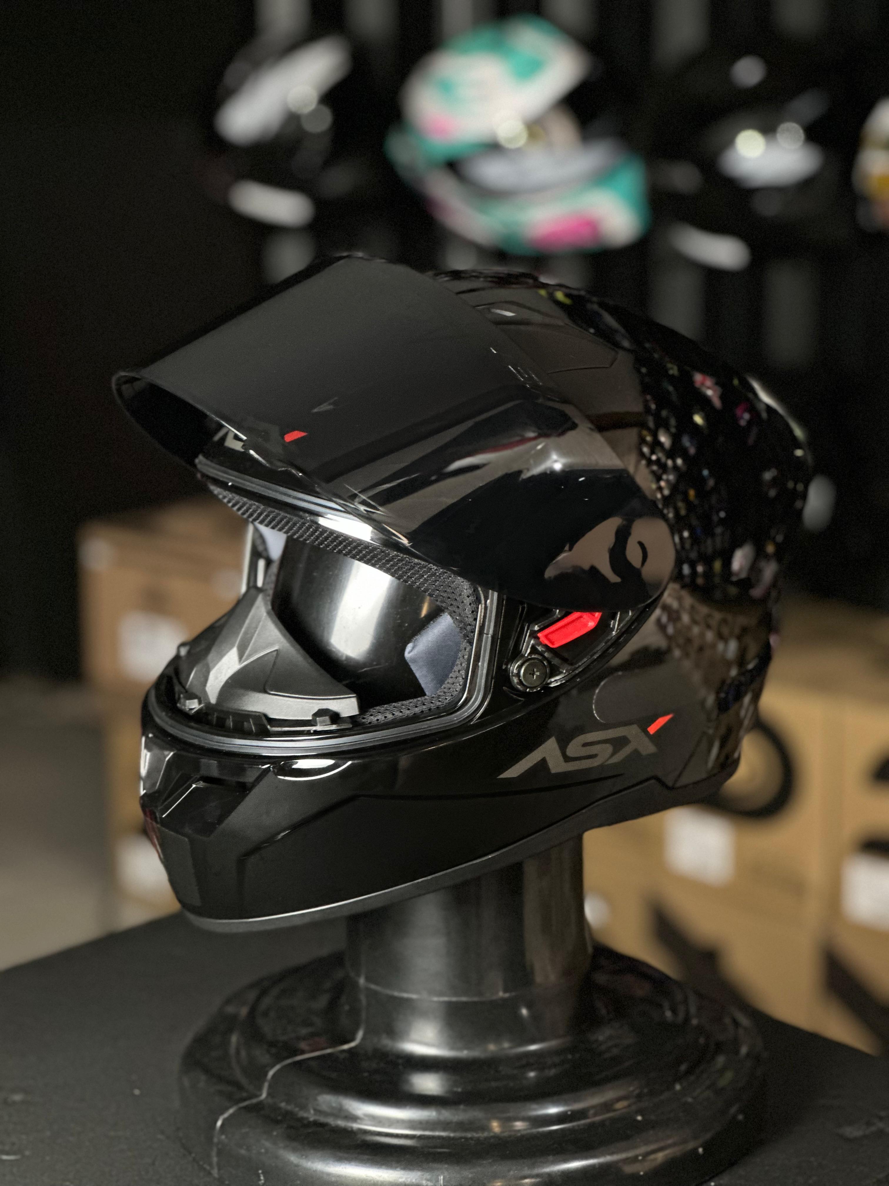 Capacete ASX CITY SOLID BRILHO PRETO/GRAFITE