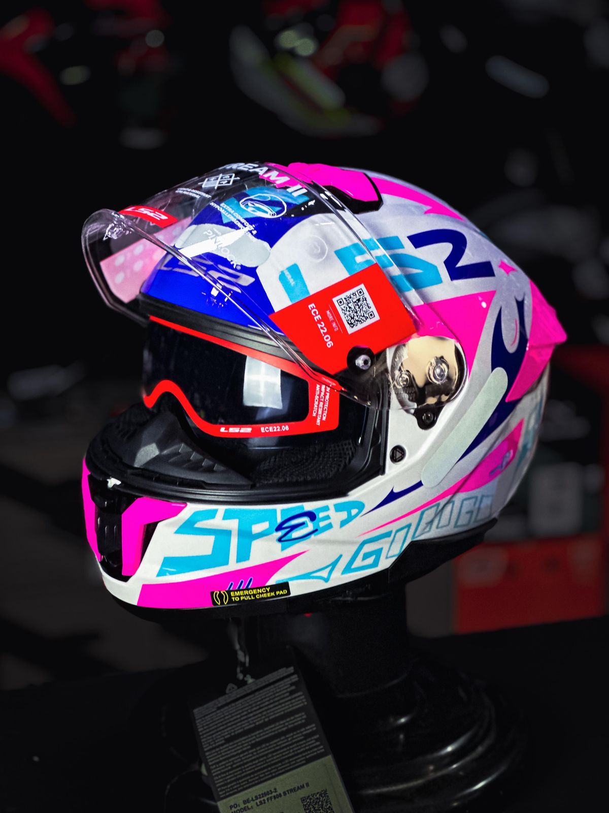 LS2 FF808 STREAM II RECE BRANCO/ROXO BRILHO