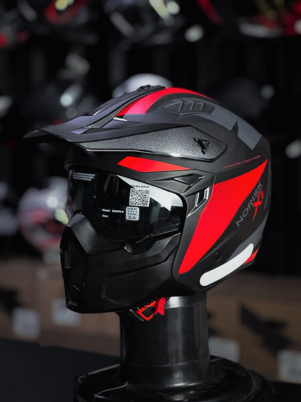 Norisk Darth II X1 PRETO/VERMELHO FOSCO