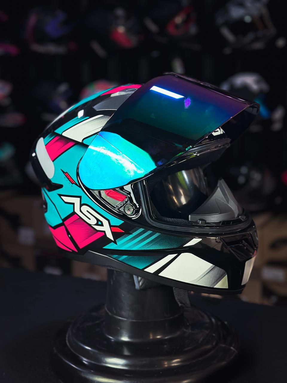 ASX CITY START BRILHO PRETO/TURQUESA/ROSA