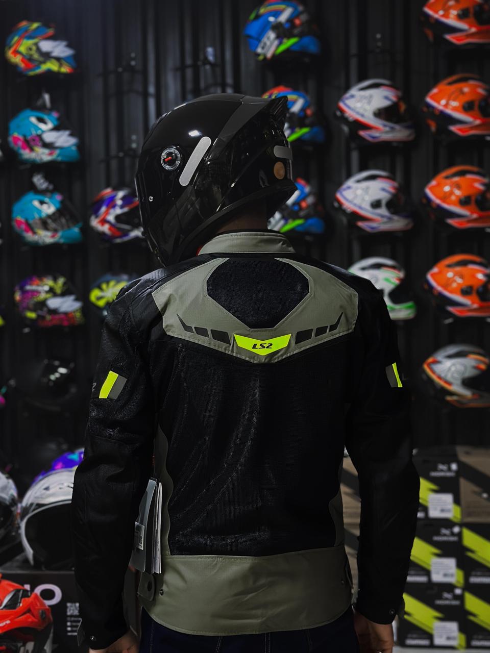 JAQUETA LS2 GARDA BLACK/YELLOW NEON 