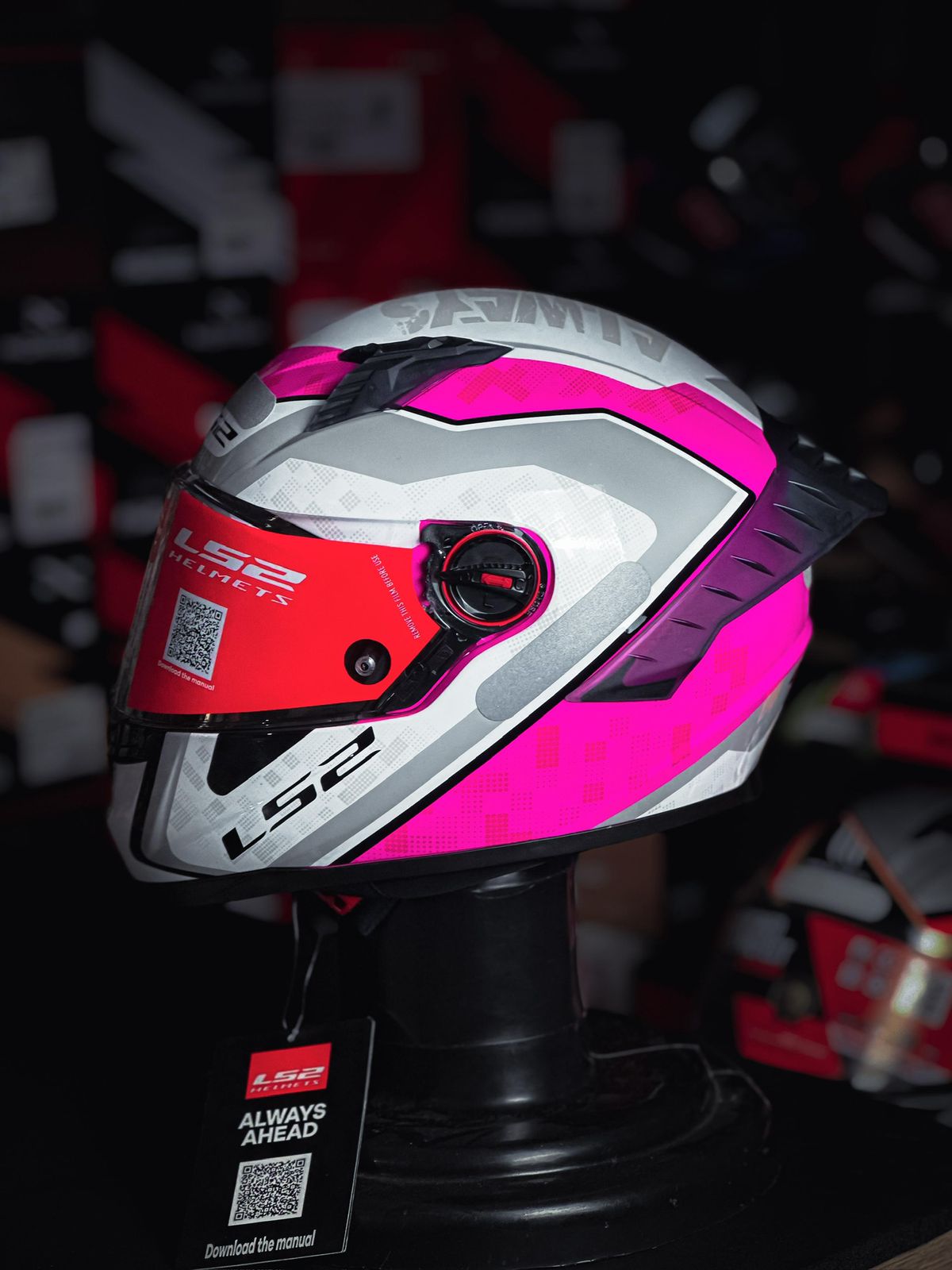  LS2 CAPACETE FF358 PRO STRIKER PINK/GREY