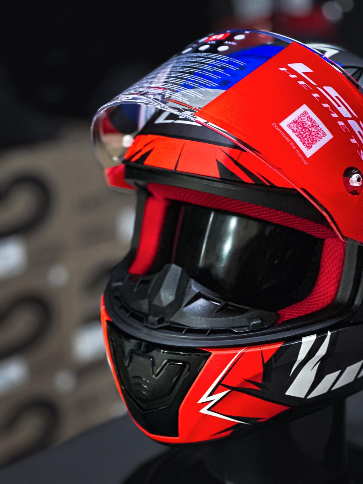  LS2 RAPID FF353 CROMO MATTE BLK/RED/BLUE 