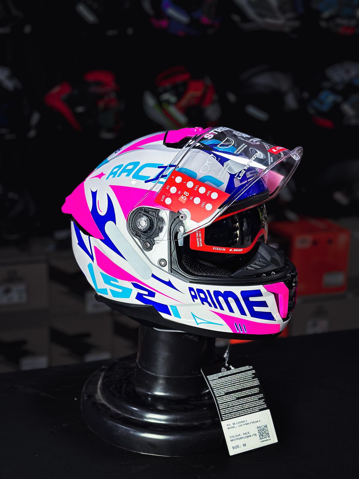 LS2 FF808 STREAM II RECE BRANCO/ROXO BRILHO