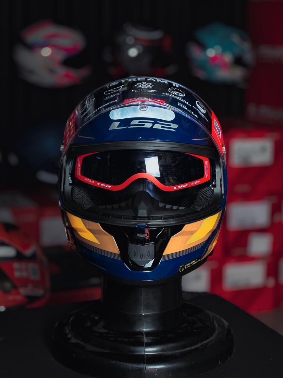 LS2 FF808 STREAM II VINTAGE BLUE ORANGE