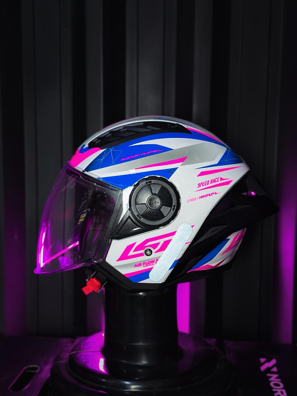 LS2 AIRFLOW II OF616 S DRAZE BRANCO/AZUL/ROSA