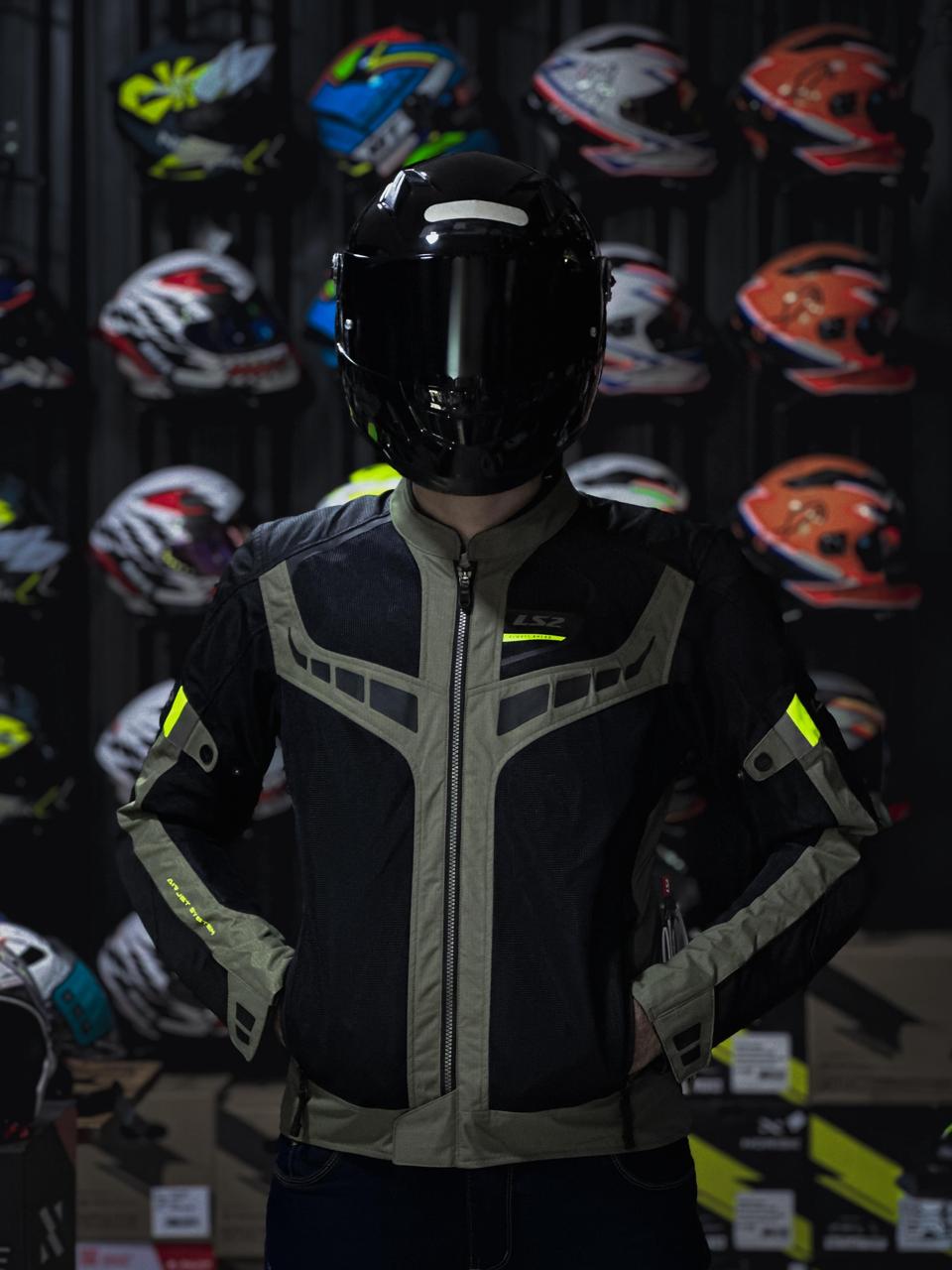 JAQUETA LS2 GARDA BLACK/YELLOW NEON 