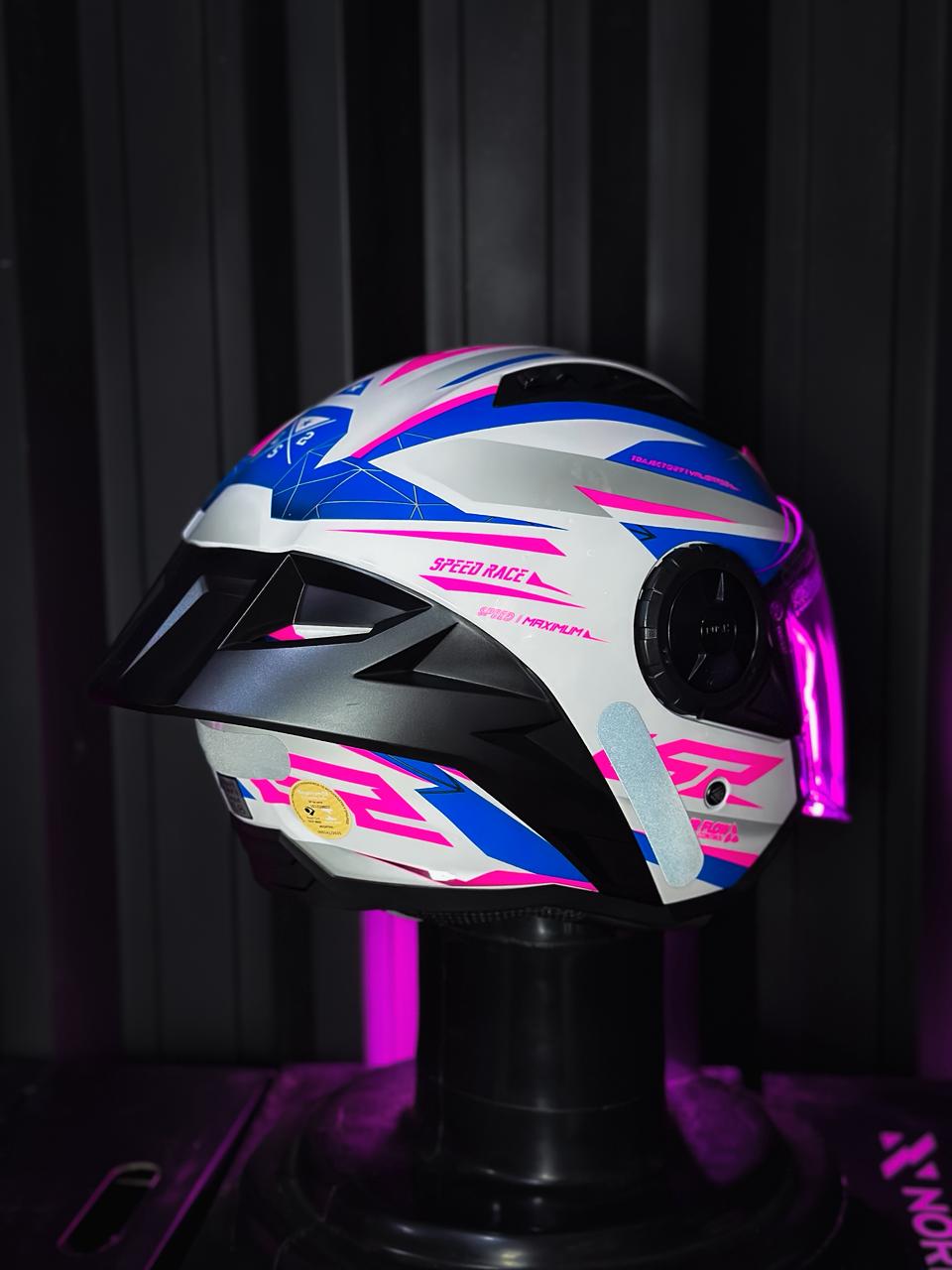 LS2 AIRFLOW II OF616 S DRAZE BRANCO/AZUL/ROSA