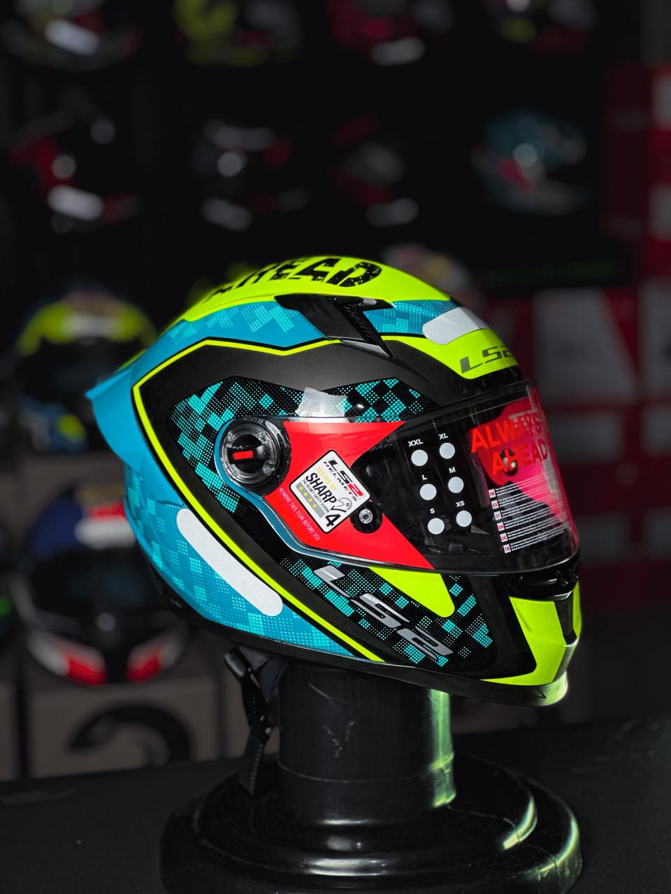 LS2 FF358 S STRIKER BLUE/HV YELLOW