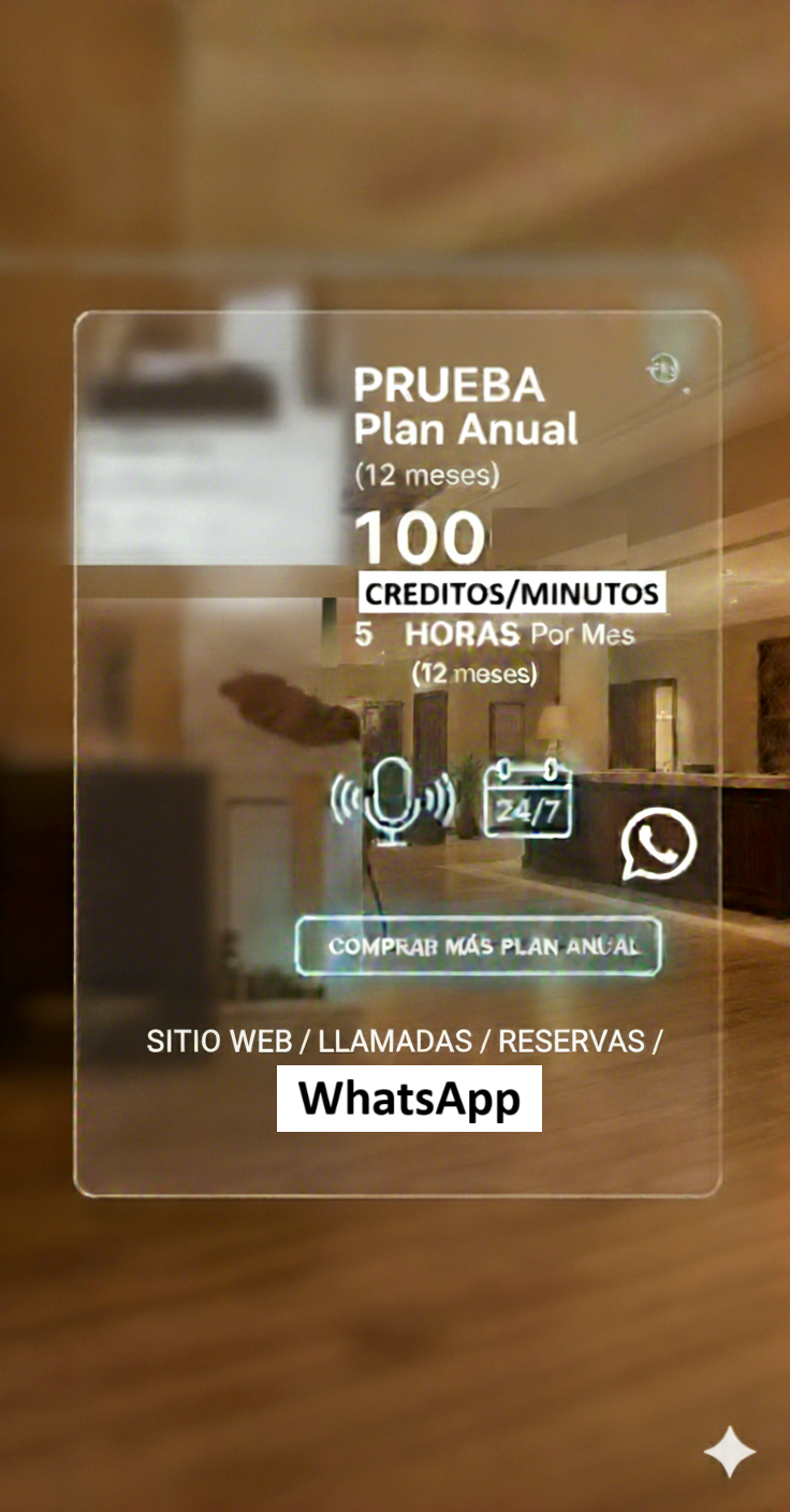 100 Créditos/Minutos 5 Horas  Por Mes - PRUEBA Plan Anual (12 meses)