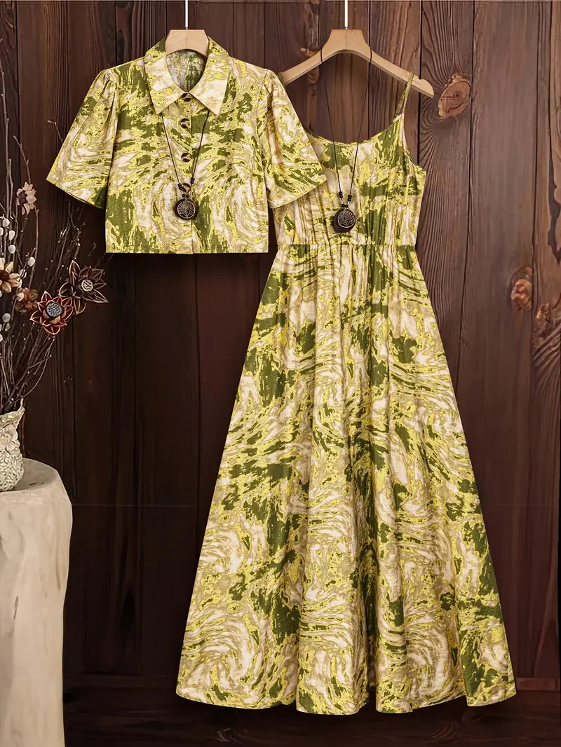 Green floral lounge set