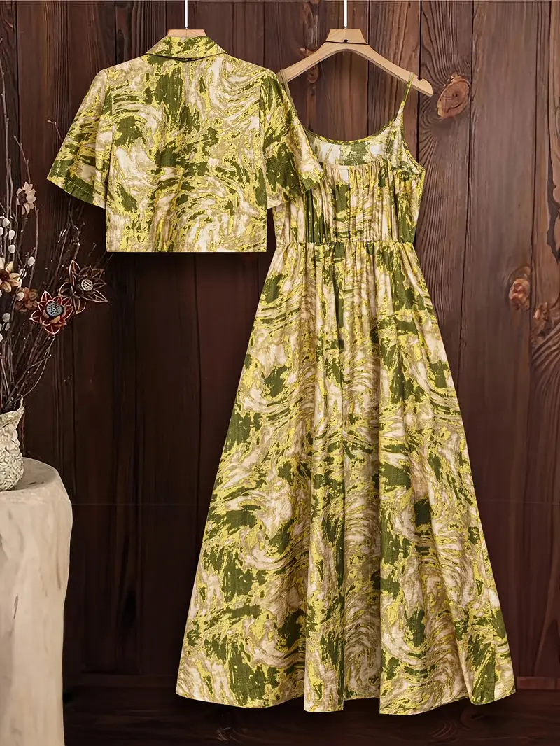 Green floral lounge set