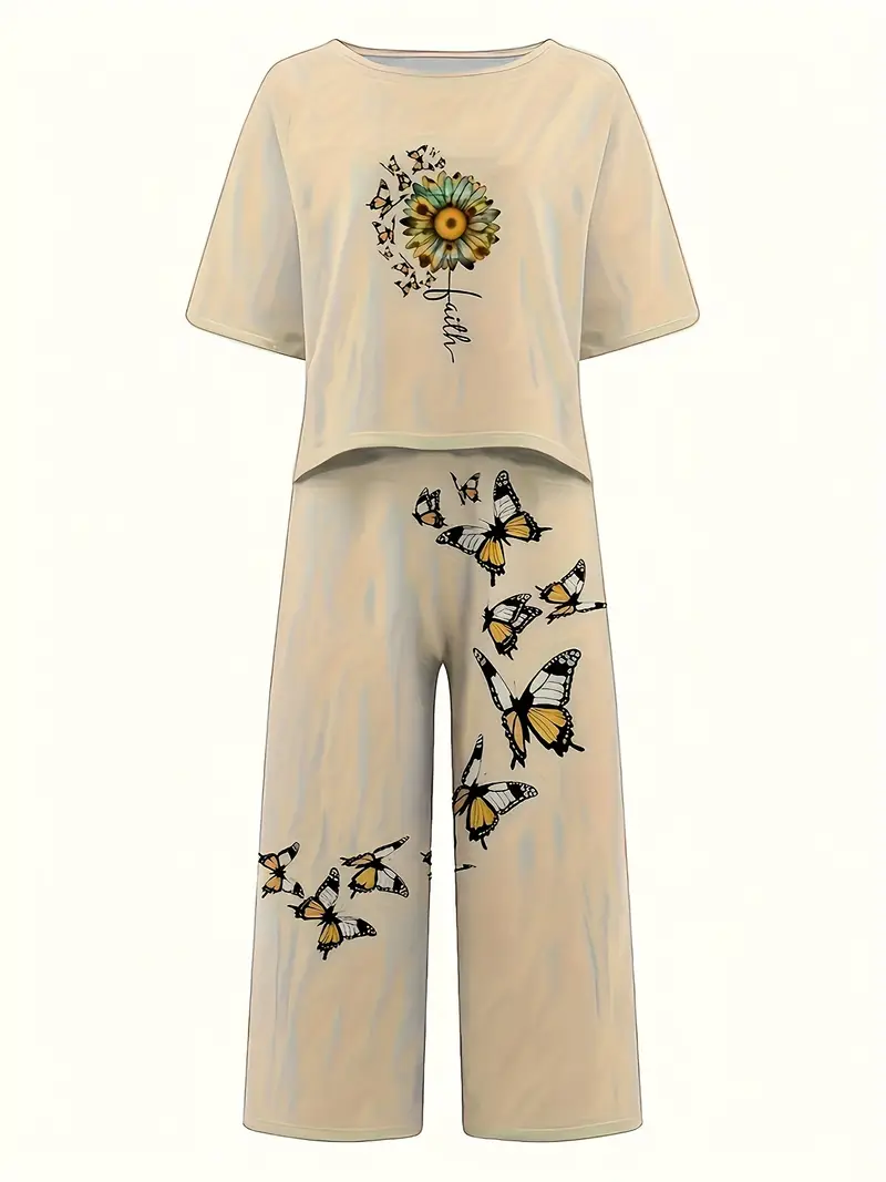 Floral and Butterfly Print Outfit