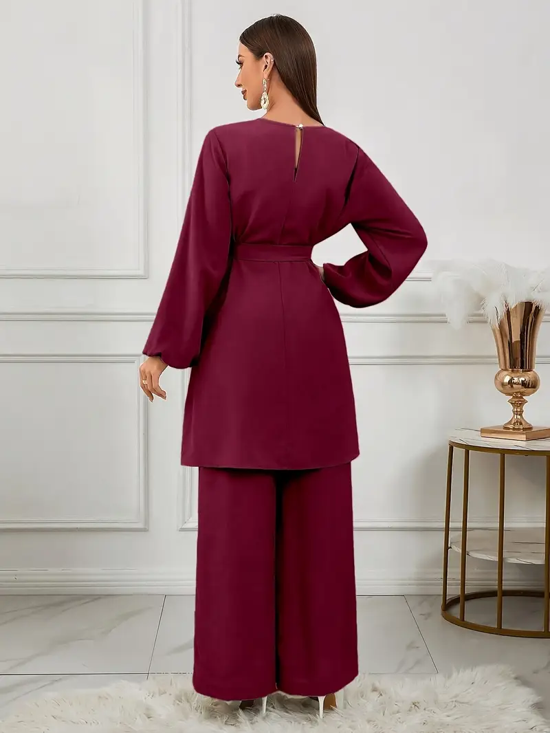 Elegant Burgundy Two-Piece Outfit