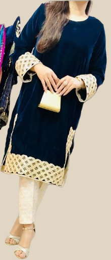 Elegant Velvet blue Kurti