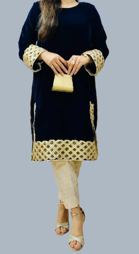 Elegant Velvet blue Kurti