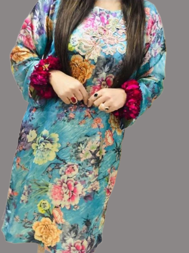 Floral Print Silk Dress