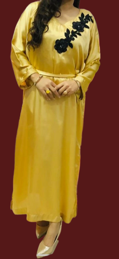 Elegant Gold Satin Dress