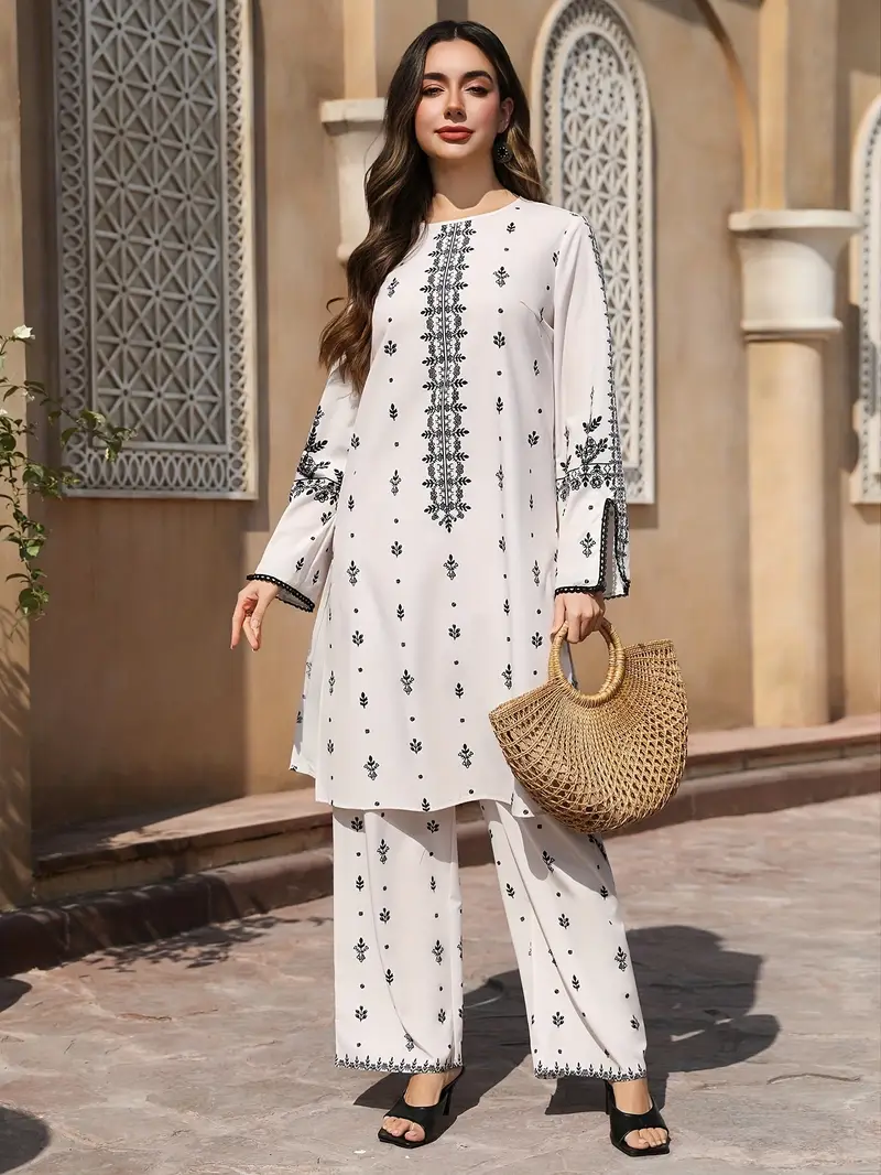 Elegant White Embroidered Kurta Set