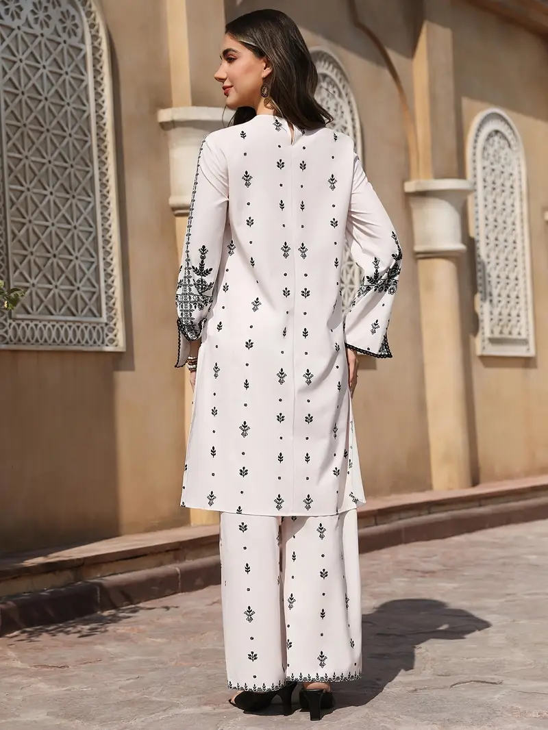 Elegant White Embroidered Kurta Set