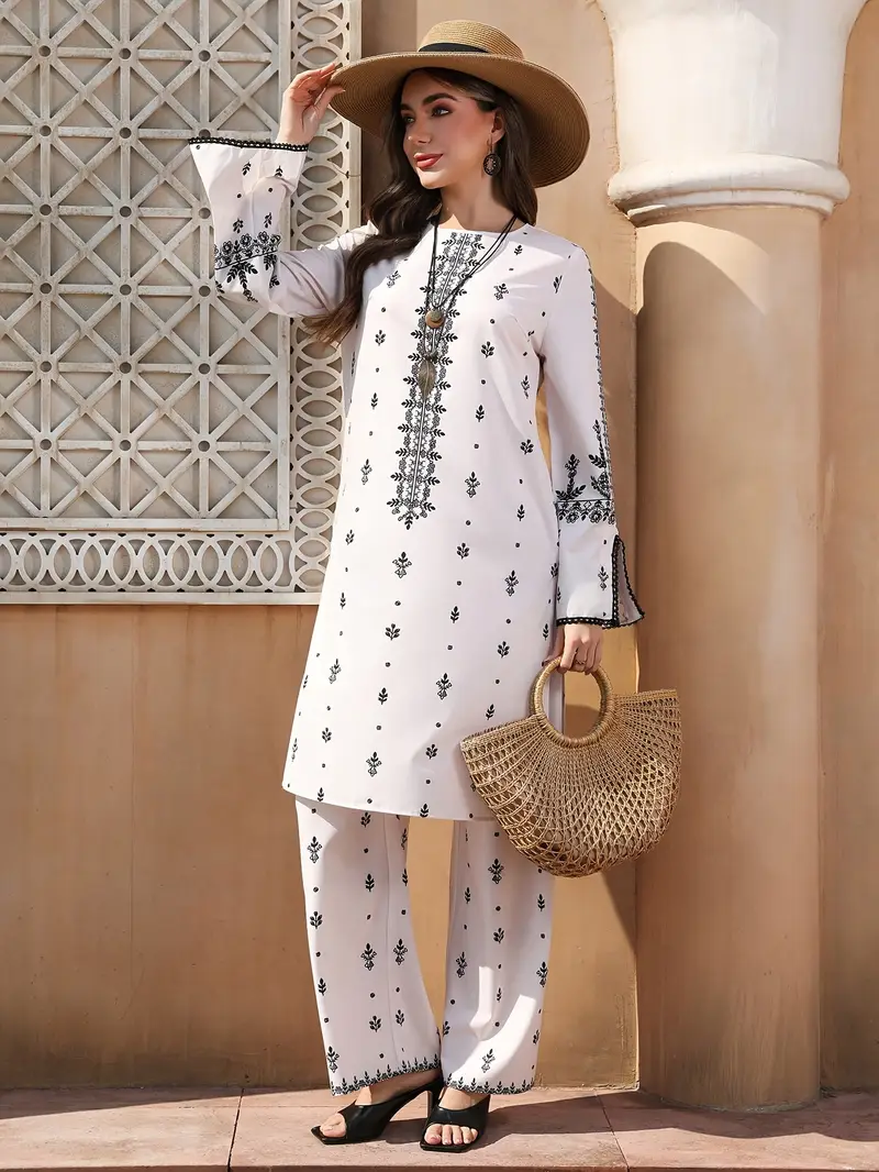 Elegant White Embroidered Kurta Set