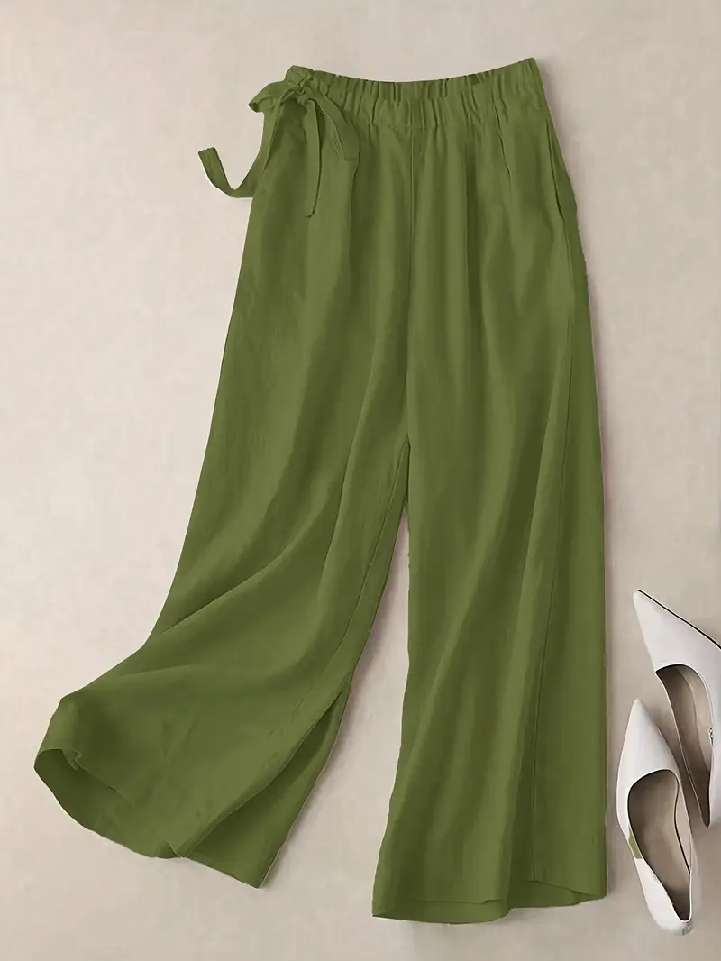 Green Wide-Leg Trousers