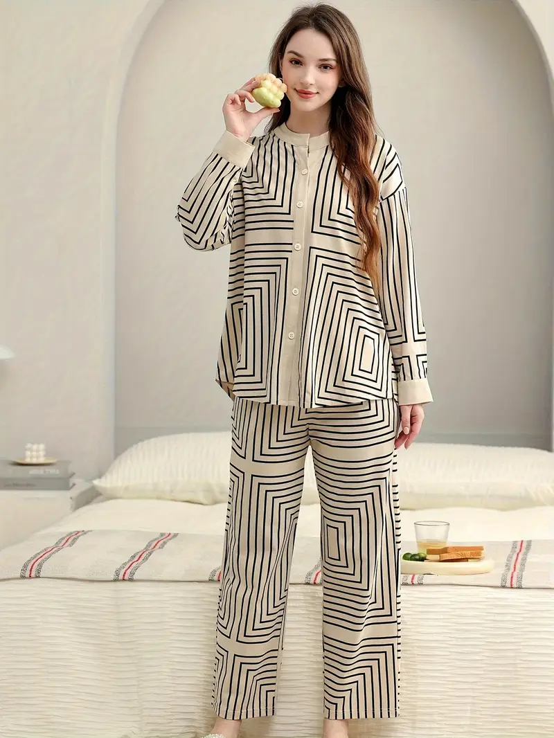 Women skin Striped Pajama Set