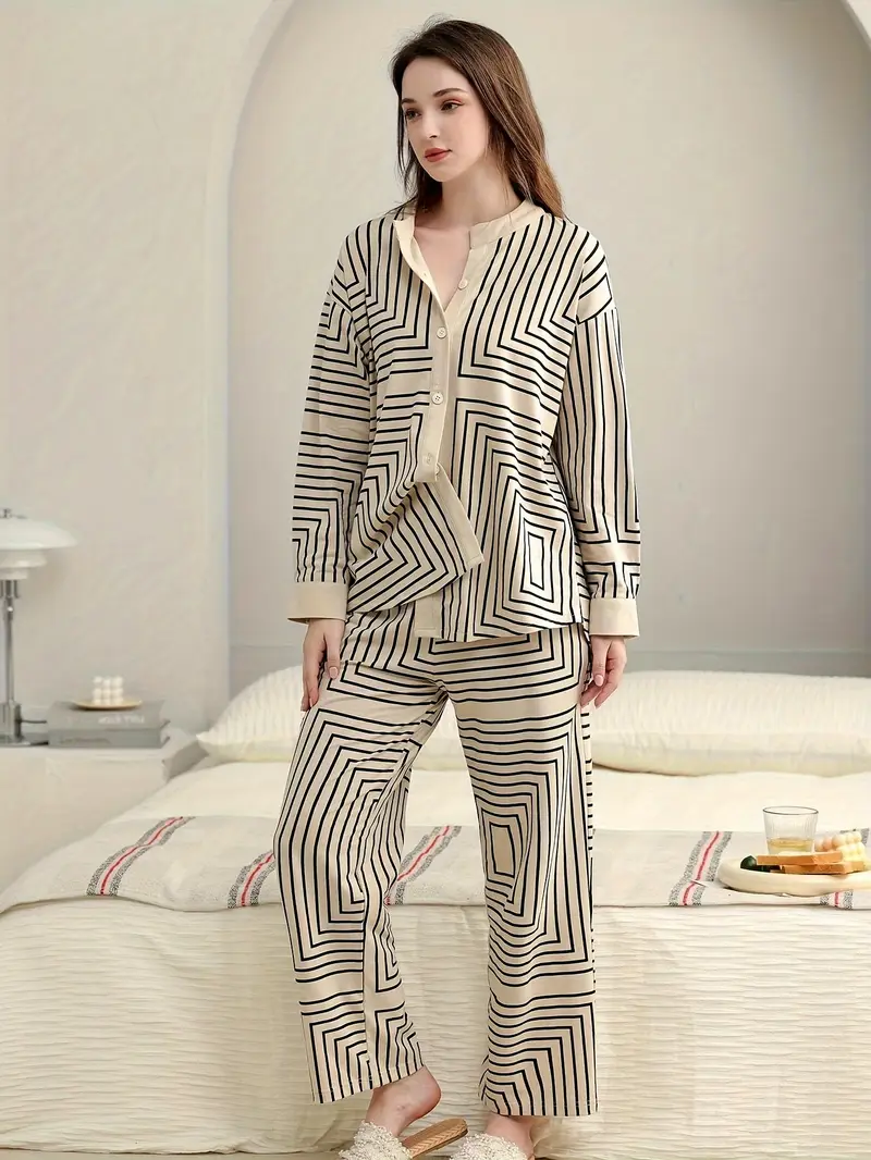 Women skin Striped Pajama Set