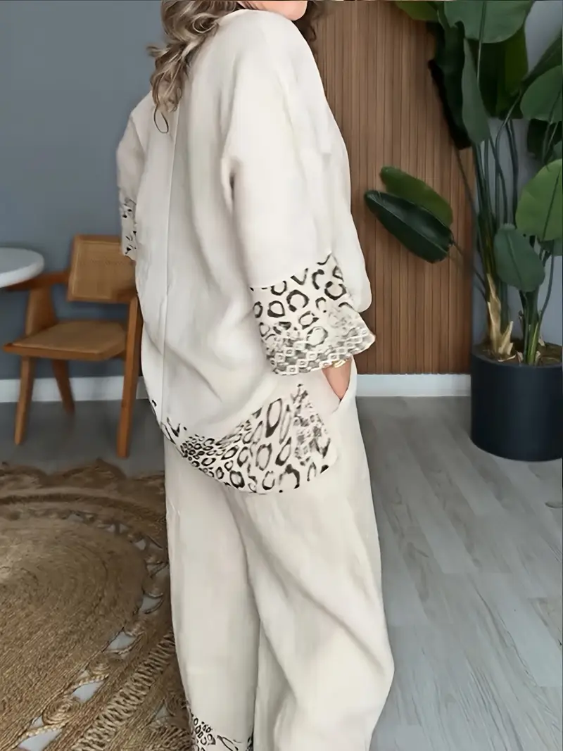 Eshmal Beige Animal Print Set