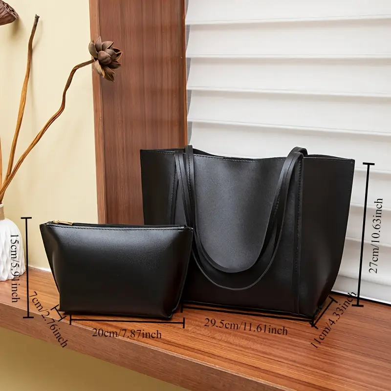 Leather Handbag 2 PC SET