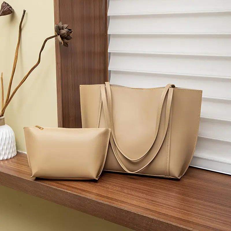 Leather Handbag 2 PC SET