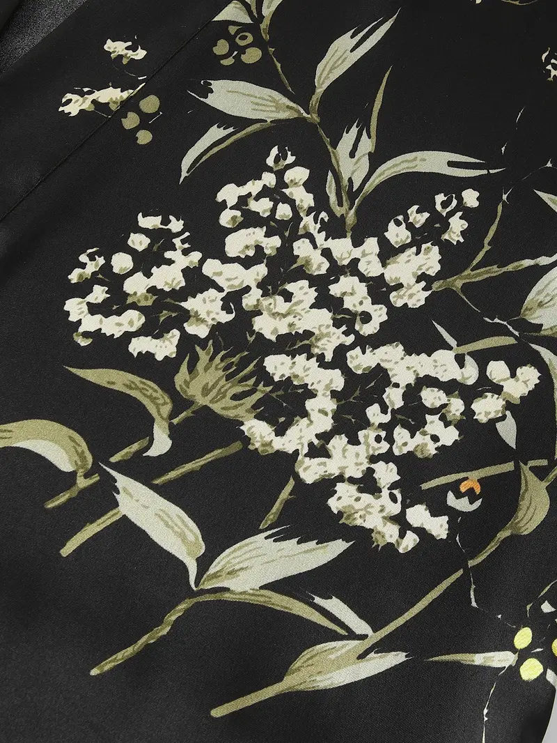 Floral Black Pajama Set