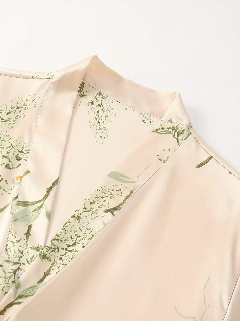 Floral Beige Pajama Set