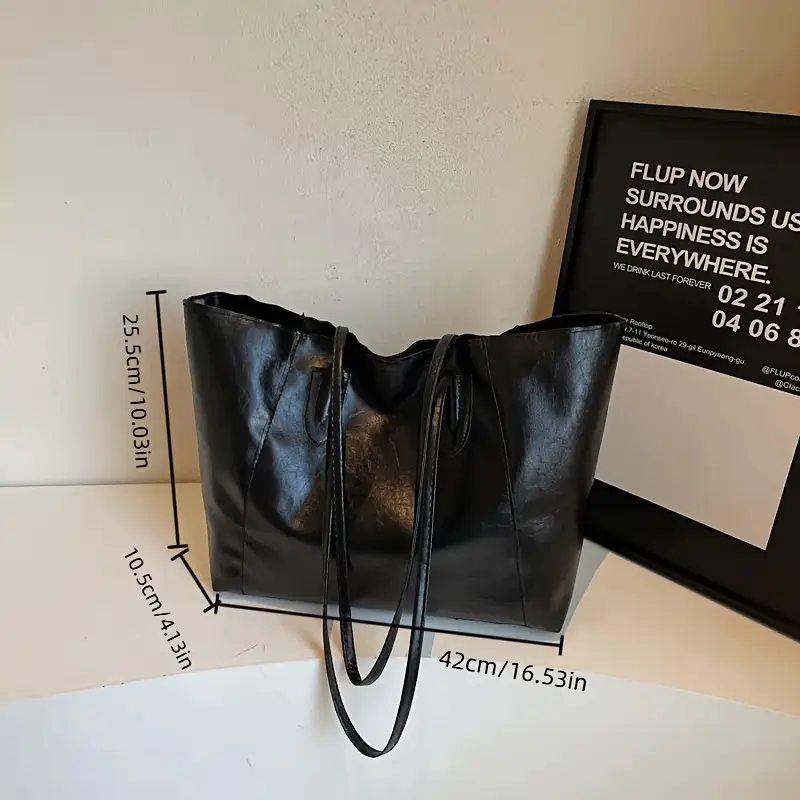 Black Leather Tote Bag
