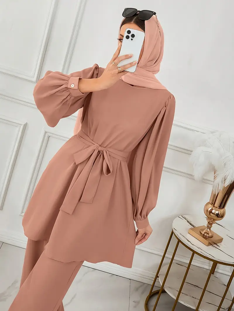 Elegant Women brown Two-Piece Outfit