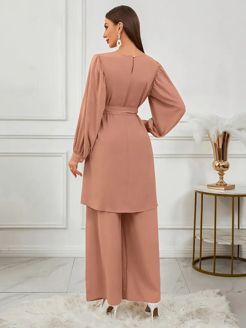 Elegant Women brown Two-Piece Outfit