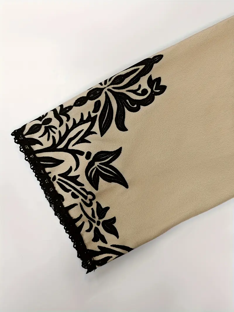 Embroidered Beige Capri Shirt