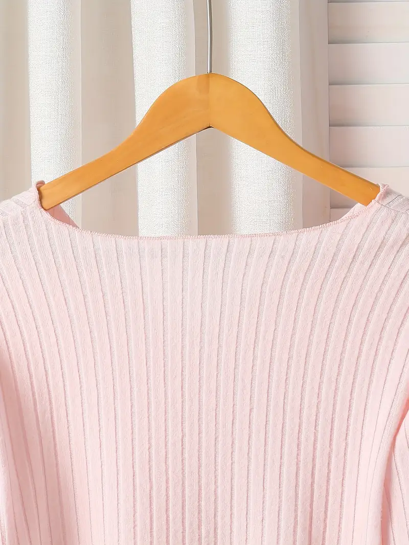 Pink Ribbed Pajama Set