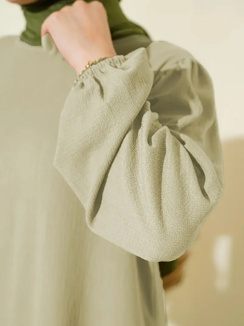 Elegant Long light mint Sleeve Tunic Set