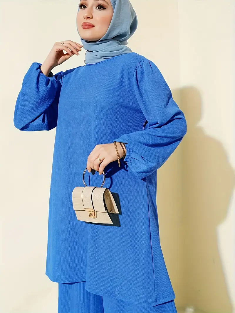 SKY-Blue Two-Piece Modest Outfit