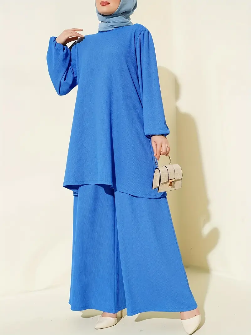 SKY-Blue Two-Piece Modest Outfit
