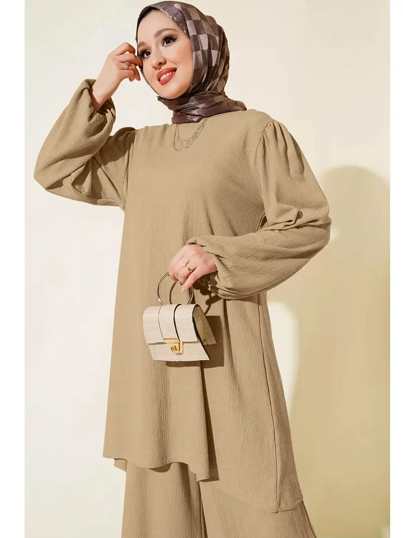FUCHIA MUD BROWN MODEST OUTFIT