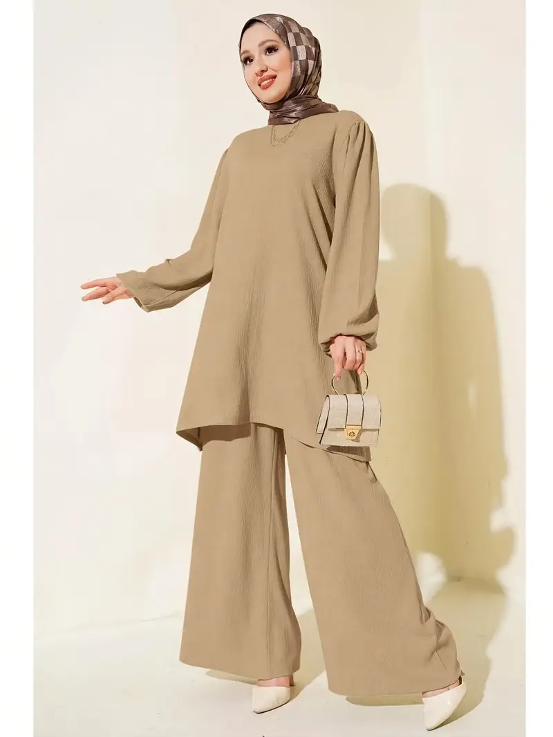 FUCHIA MUD BROWN MODEST OUTFIT