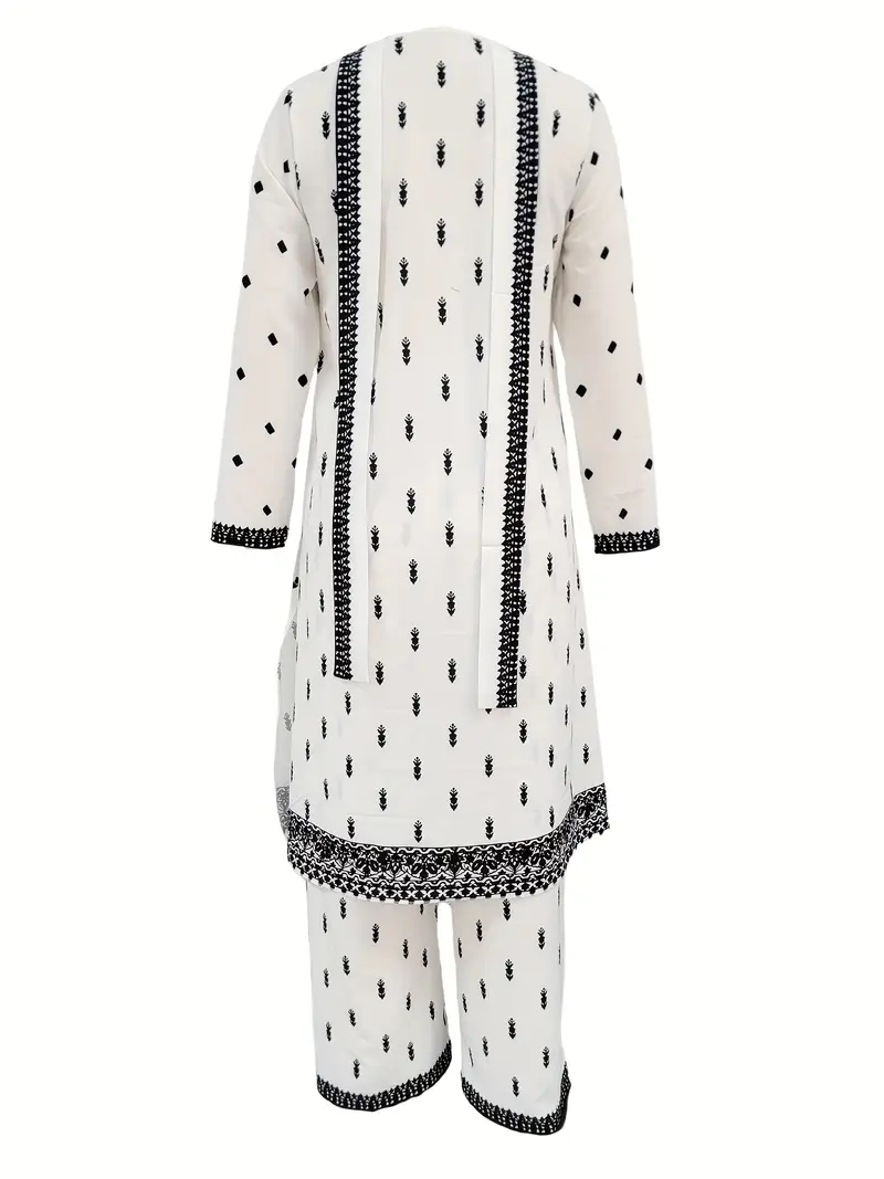 BANDHAN BLACK AND WHITE ETHNIC DRESS