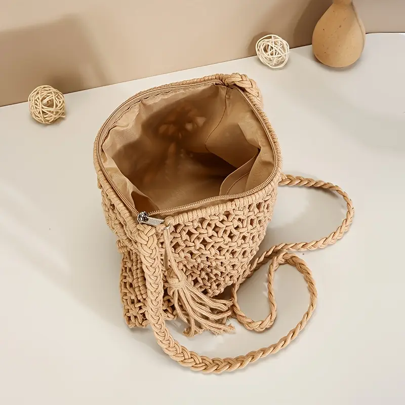 FASH HACK Handmade Macrame Crossbody Bag
