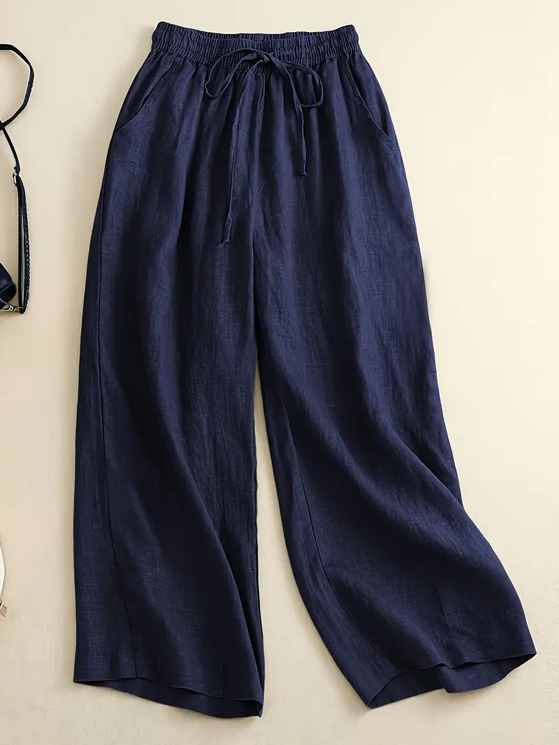 HELENA Loose-fit Brown Linen Pants