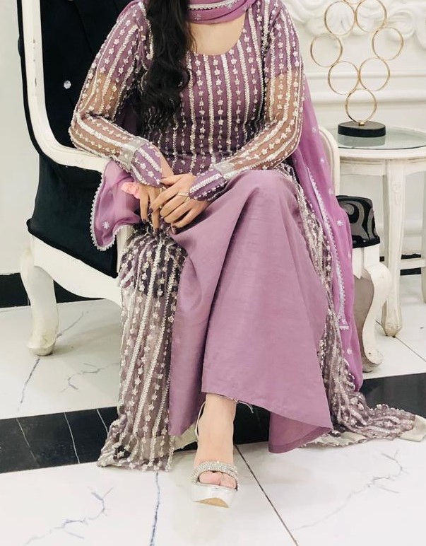 FARI purple long net maxi